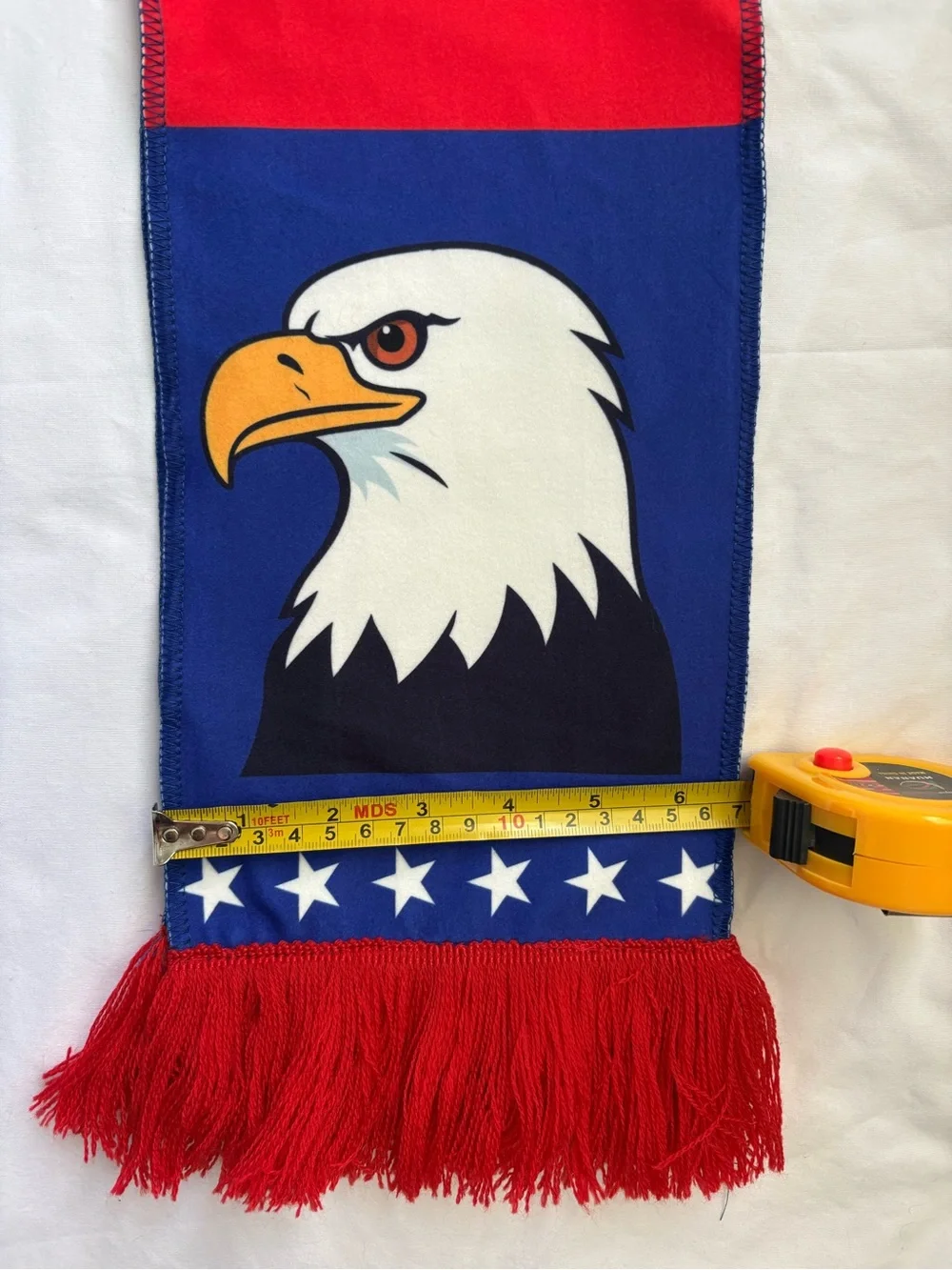USA Goals Eagle Soccer Scarf Red White Blue